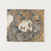 Art Nouveau Portret  Vrouw Illustratie Wandkleed (Voorkant (horizontaal))