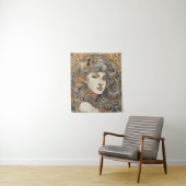 Art Nouveau Portret  Vrouw Illustratie Wandkleed (In situ)