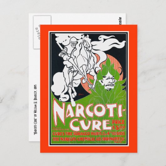 Art Nouveau Poscard: Narcoti-Cure van Will Bradley Briefkaart (Voorkant / Achterkant)