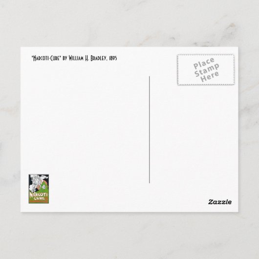 Art Nouveau Poscard: Narcoti-Cure van Will Bradley Briefkaart (Achterkant)