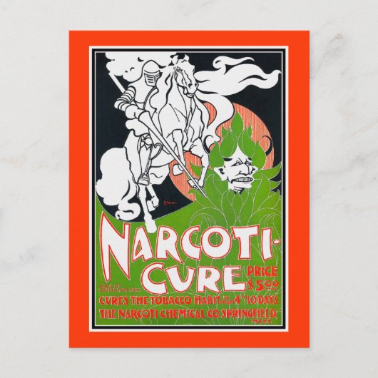 Art Nouveau Poscard: Narcoti-Cure van Will Bradley Briefkaart (Voorkant)