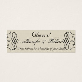 Art Nouveau Posh Bruiloft Drink Tickets Mini Visitekaartjes