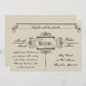 Art Nouveau Posh bruiloft uitnodiging (Voorkant / Achterkant)