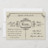 Art Nouveau Posh bruiloft uitnodiging (Voorkant)