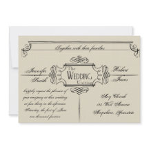 Art Nouveau Posh bruiloft uitnodiging