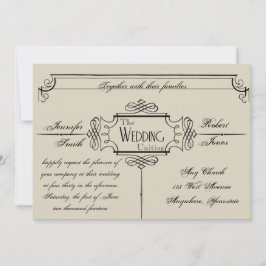 Art Nouveau Posh bruiloft uitnodiging