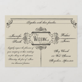 Art Nouveau Posh bruiloft uitnodiging