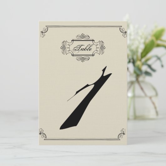 Art Nouveau Posh bruiloft uitnodiging (Staand voorkant)