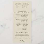 Art Nouveau Posh huwelijksprogramma Programmakaart (Achterkant)