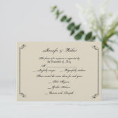 Art Nouveau Posh Huwelijksreactie Kaart (Staand voorkant)