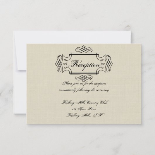 Art Nouveau Posh Wedding Reception Kaart (Voorkant)