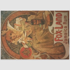 Art Nouveau Poster 20 Rum Lady Decoupage Tissuepapier