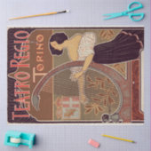 Art Nouveau Poster 22 Harp Lady Decoupage Tissuepapier (Craft)