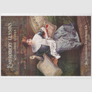 Art Nouveau Poster 26 Ontkoppeling van borduurwerk Tissuepapier