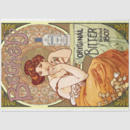Art Nouveau Poster Lady 18 ontkoppeling Tissuepapier