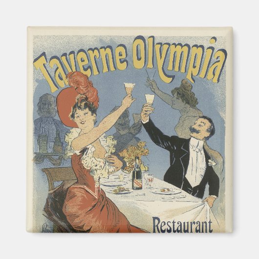 Art Nouveau Poster Magneten - Restaurant (Voorkant)