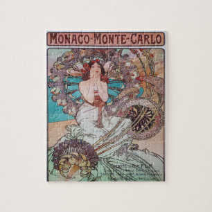 Art Nouveau Poster van Alphonse Mucha Monaco Girl Legpuzzel