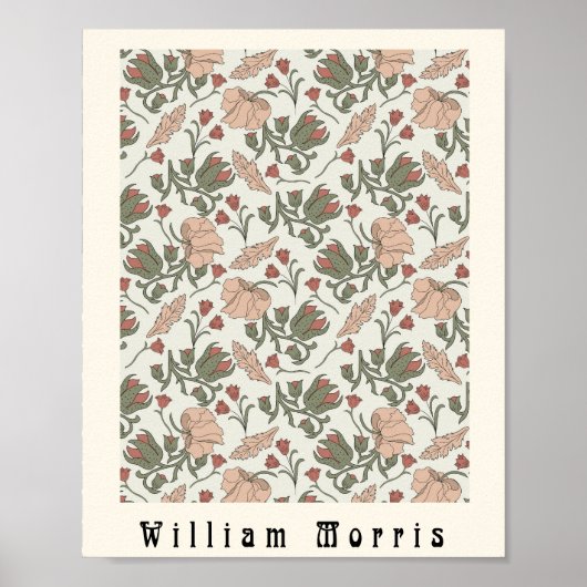 Art nouveau poster William Morris  bloemen (Voorkant)