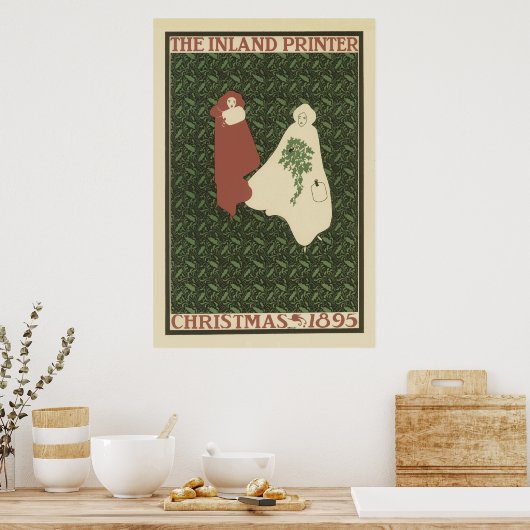 Art Nouveau-Posters - kerstPoster Poster (Keuken)