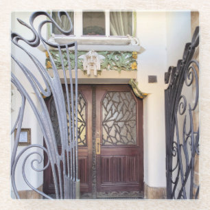Art Nouveau Praag Deur Glazen Onderzetter