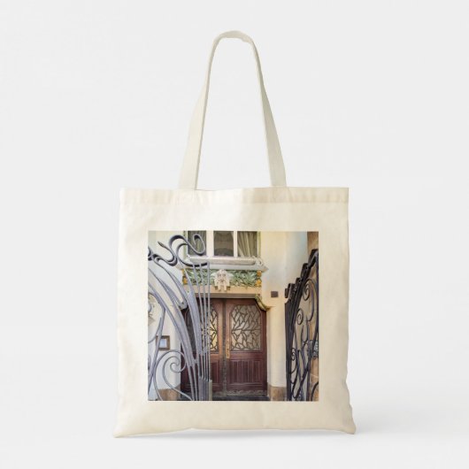 Art Nouveau Praag Deur Tote Bag (Achterkant)