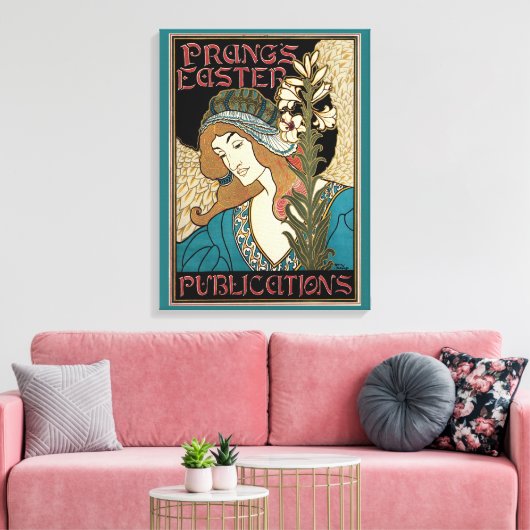 Art Nouveau, Prang's Paaspublicaties Canvas Afdruk (Insitu (Woonkamer))