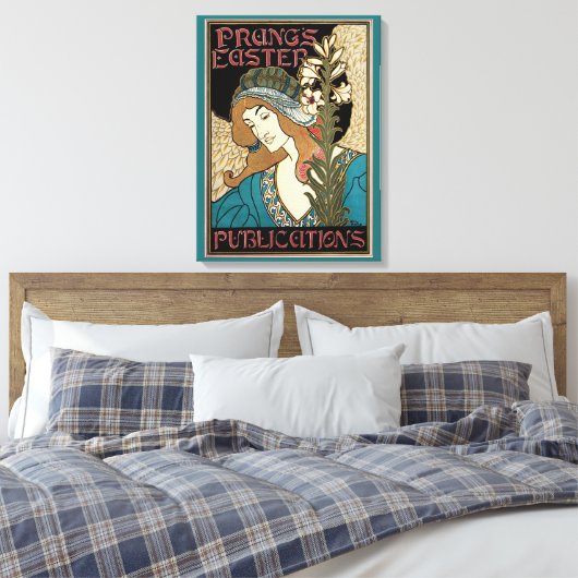  Art Nouveau, Prang's Paaspublicaties Canvas Afdruk (Insitu (Slaapkamer))