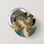 Art Nouveau, Prang's Paaspublicaties Ronde Button 5,7 Cm (Voorkant /achterkant)