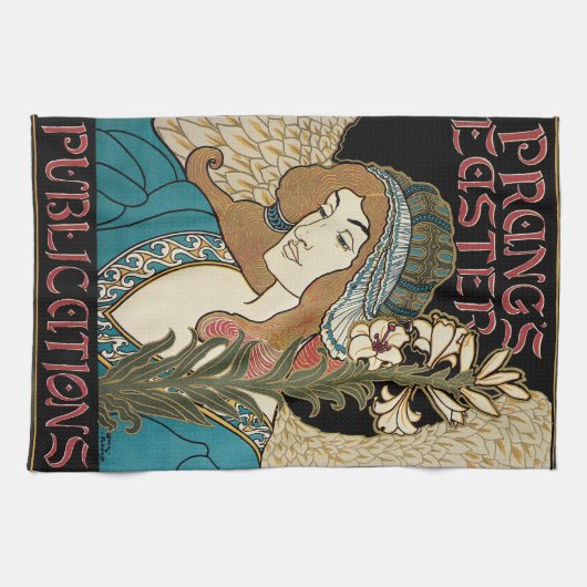  Art Nouveau, Prang's Paaspublicaties Theedoek (Horizontaal)