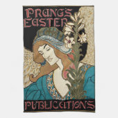  Art Nouveau, Prang's Paaspublicaties Theedoek (Verticaal)