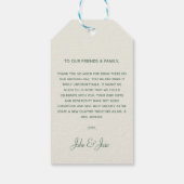 Art Nouveau pretty cream wedding thank you card Cadeaulabel (Achterkant)