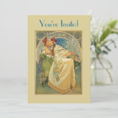 Art Nouveau Princess Bridal Shower Kaart (Staand voorkant)
