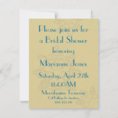 Art Nouveau Princess Bridal Shower Kaart (Achterkant)