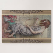 Art nouveau princess en haar apenschilderij legpuzzel (Horizontaal)
