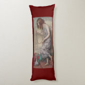 Art nouveau princess en haar apenschilderij lichaamskussen (Achterkant (Verticaal))