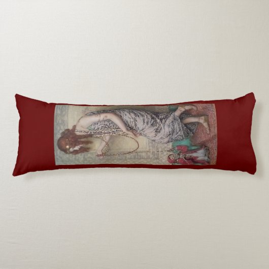 Art nouveau princess en haar apenschilderij lichaamskussen (Voorkant)