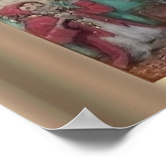 Art nouveau princess en haar apenschilderij poster (Hoek)