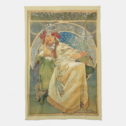 Art Nouveau Princess Hyacinth Kitchen Towel Theedoek (Verticaal)