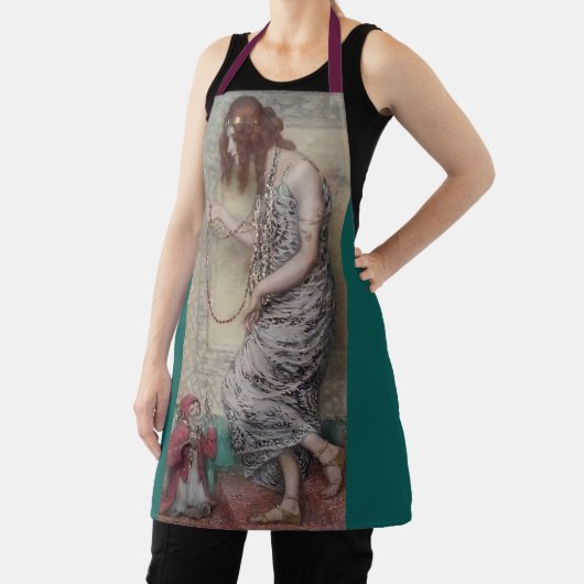 Art nouveau prinses en haar aap elegante kunst schort (Insitu)