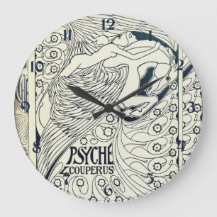  Art Nouveau Psyche op gevleugeld paard Pegasus Grote Klok