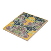 Art Nouveau Psychedelisch Bloemenpatroon Tegeltje (Zijkant)