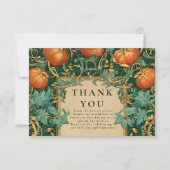 Art Nouveau Pumpkin Wedding Bedankkaart (Voorkant)