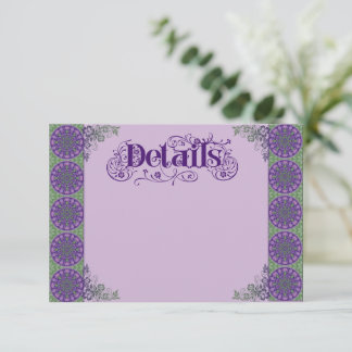 Art Nouveau Purple Thistle Wheel Informatiekaartje