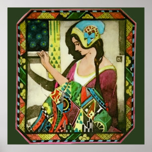 Art Nouveau Quilter Poster – Vintage Naaister 