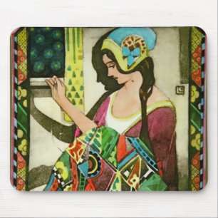 Art Nouveau Quilter – Vintage Naaimachine Vrouw Muismat