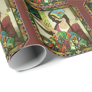 Art Nouveau Quilter – Vintage Naaister  Cadeaupapier