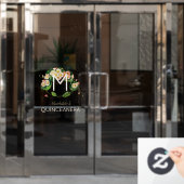 Art Nouveau Quinceanera Madeliefjes Monogram 15 Ja Raamsticker (Kantoordeur)