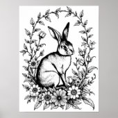 Art Nouveau Rabbit Coloring Poster 4 (Voorkant)