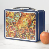 Art Nouveau: Radiant Baroque twirls Metal Lunchbox (In situ)