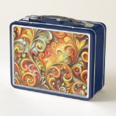 Art Nouveau: Radiant Baroque twirls Metal Lunchbox (Achterkant)